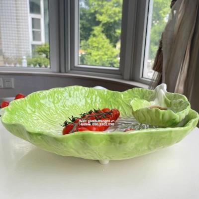 KHAY SỨ ĐỰNG HOA QUẢ KÈM NƯỚC CHẤM